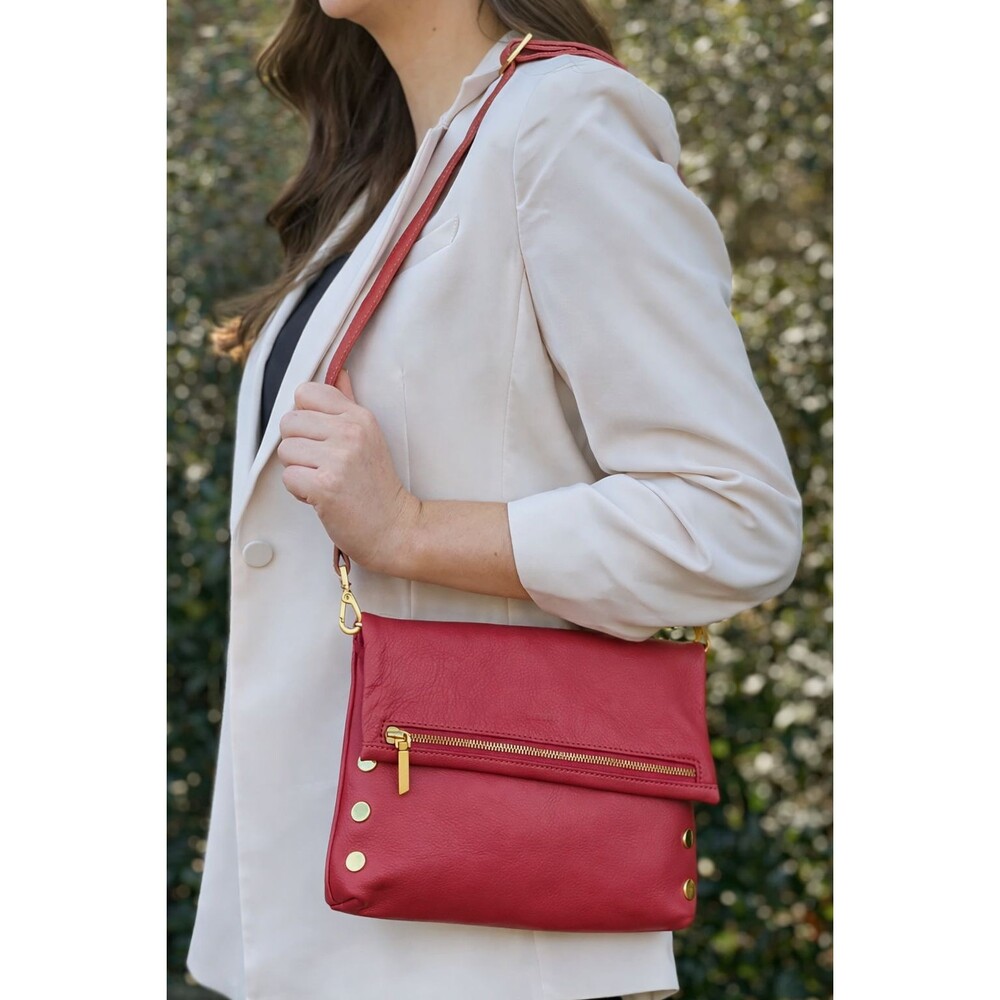 Hammitt VIP Medium Rouge Pink Leather Crossbody Gold EUC Bag - Picture 4 of 14